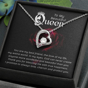 To My Beautiful Queen - Forever Love Necklace - Magnificent Gift Set - SLDDL0075 - Sunshine Letters Co